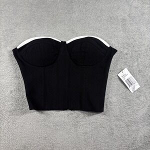 FORE Contrast Bustier Top Black Size XS NWT
